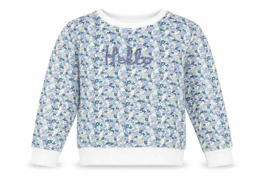 Little kids Girls Multicoloured Floral Cotton Pullover Sweatshirt Size 5-6 Years Pullover - Hello