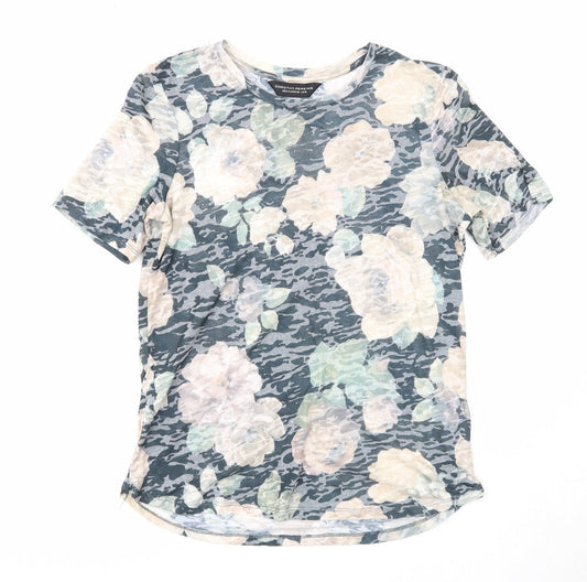 Dorothy Perkins Womens Multicoloured Geometric Polyester Basic T-Shirt Size 10 Round Neck