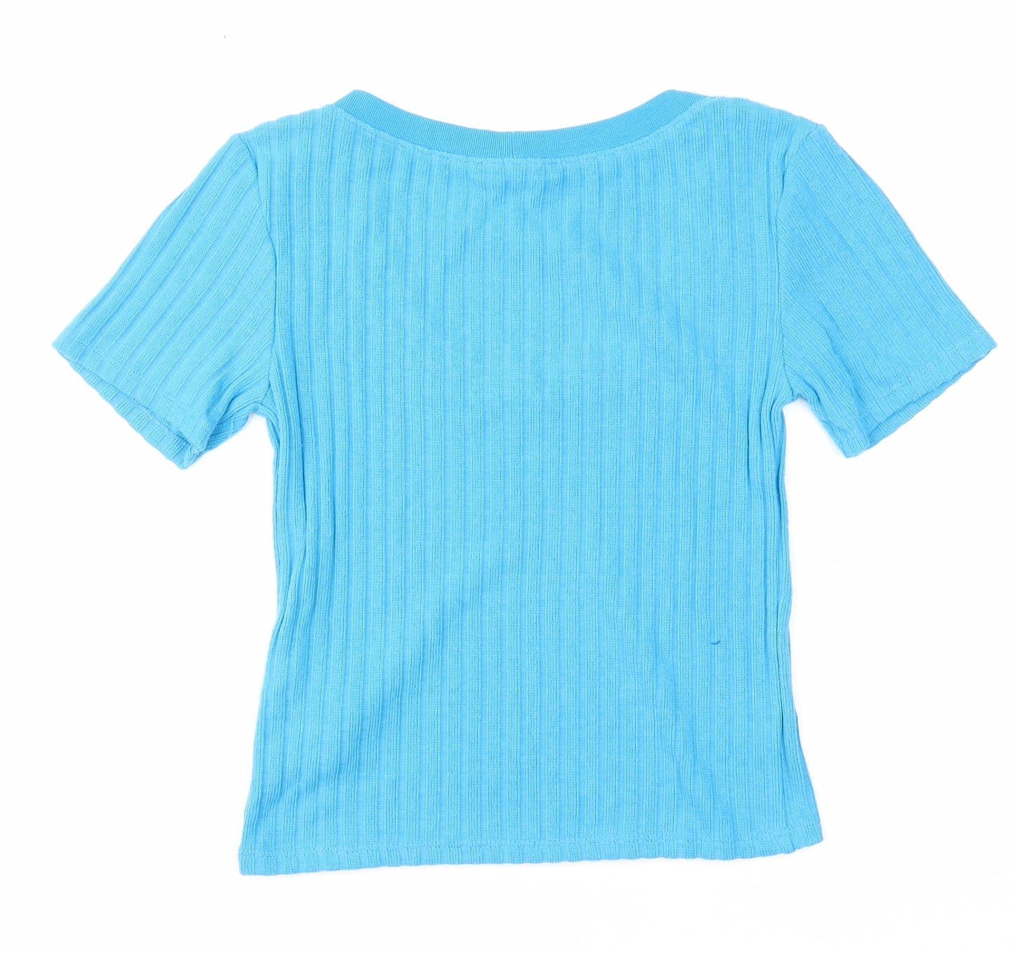 Zara Womens Blue Scoop Neck Viscose Pullover Jumper Size S