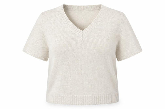 Casual Comfort Womens Beige V-Neck Acrylic Pullover Jumper Size 16