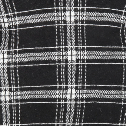 Marks & Spencer Womens Black Round Neck Plaid Acrylic Pullover Jumper Size L