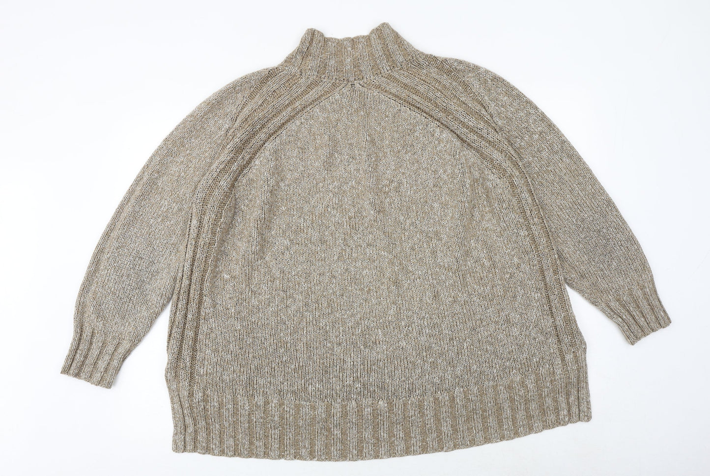 Edition Womens Brown High Neck Acrylic Pullover Jumper Size XL