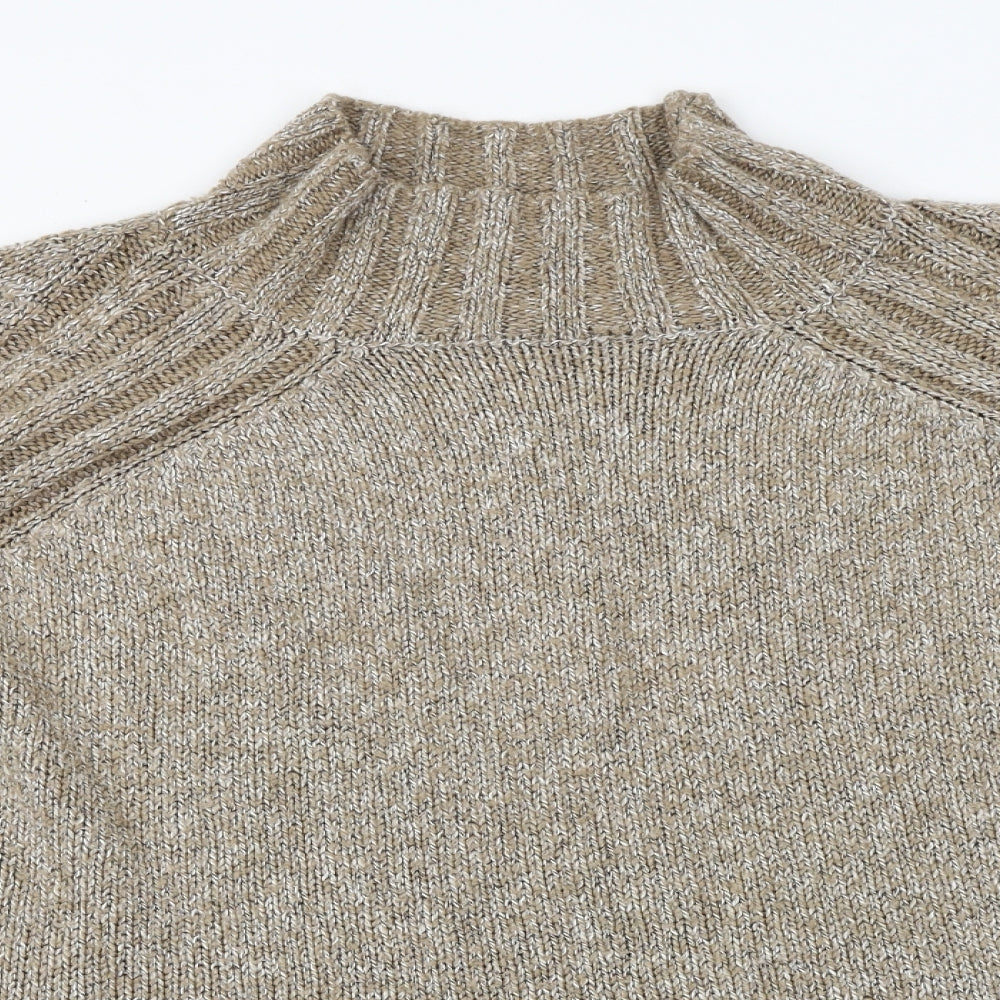 Edition Womens Brown High Neck Acrylic Pullover Jumper Size XL