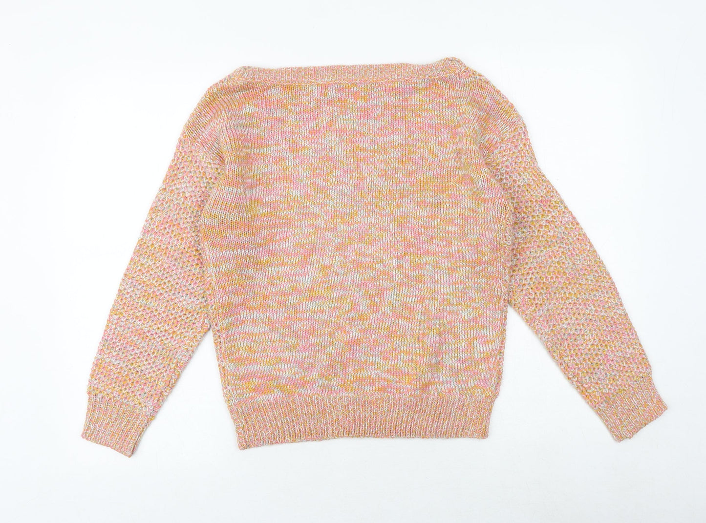 Studio Womens Multicoloured Boat Neck Acrylic Pullover Jumper Size 8