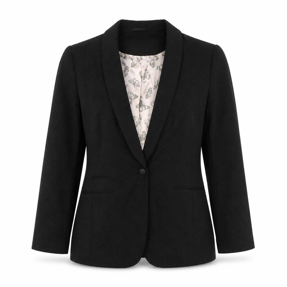 NEXT Womens Black Polka Dot Polyester Jacket Suit Jacket Size 10