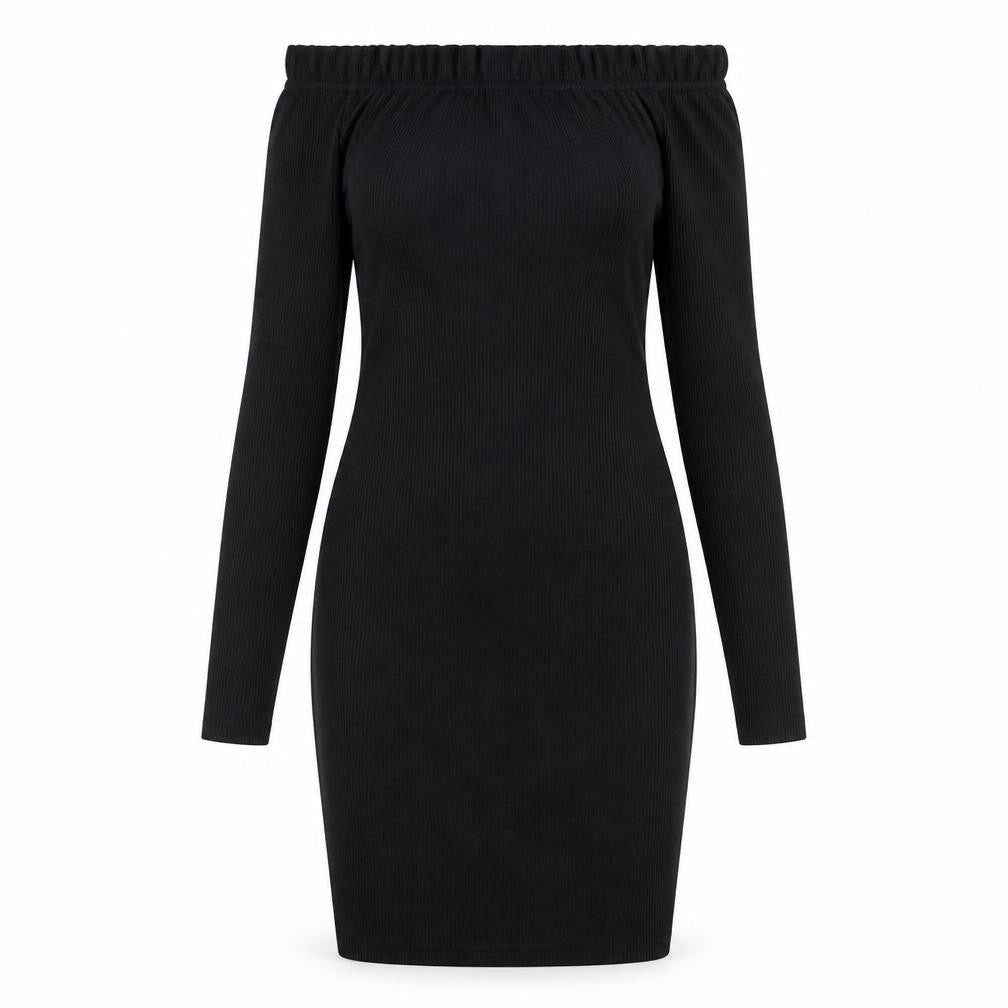 Nasty Gal Womens Black Polyester Bodycon Size 6 Boat Neck Pullover