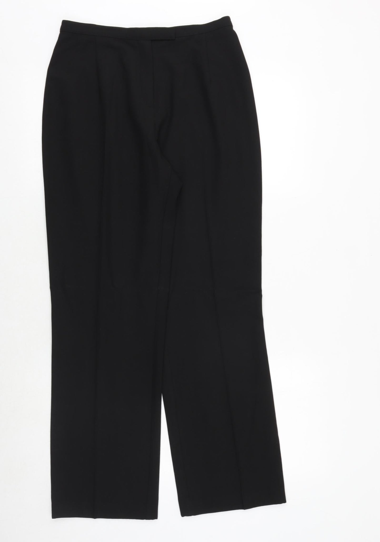 Essentials Womens Black Viscose Trousers Size 12 Regular Zip