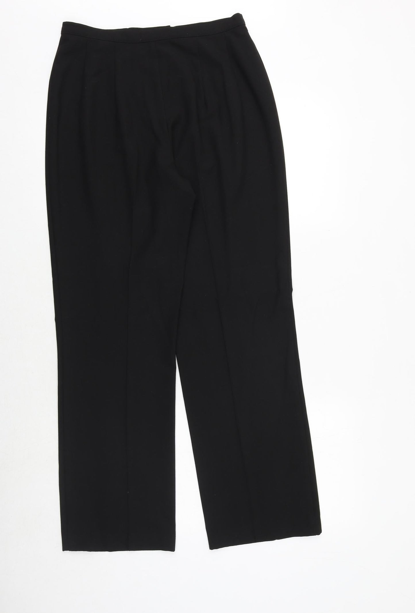 Essentials Womens Black Viscose Trousers Size 12 Regular Zip