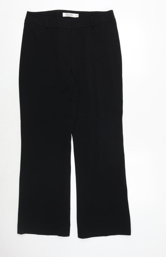 M&Co Womens Black Polyester Dress Pants Trousers Size 12 Regular Zip