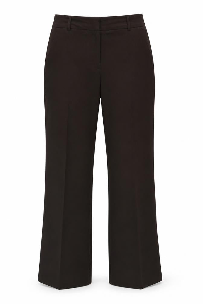 M&Co Womens Brown Polyester Trousers Size 12 Regular Zip