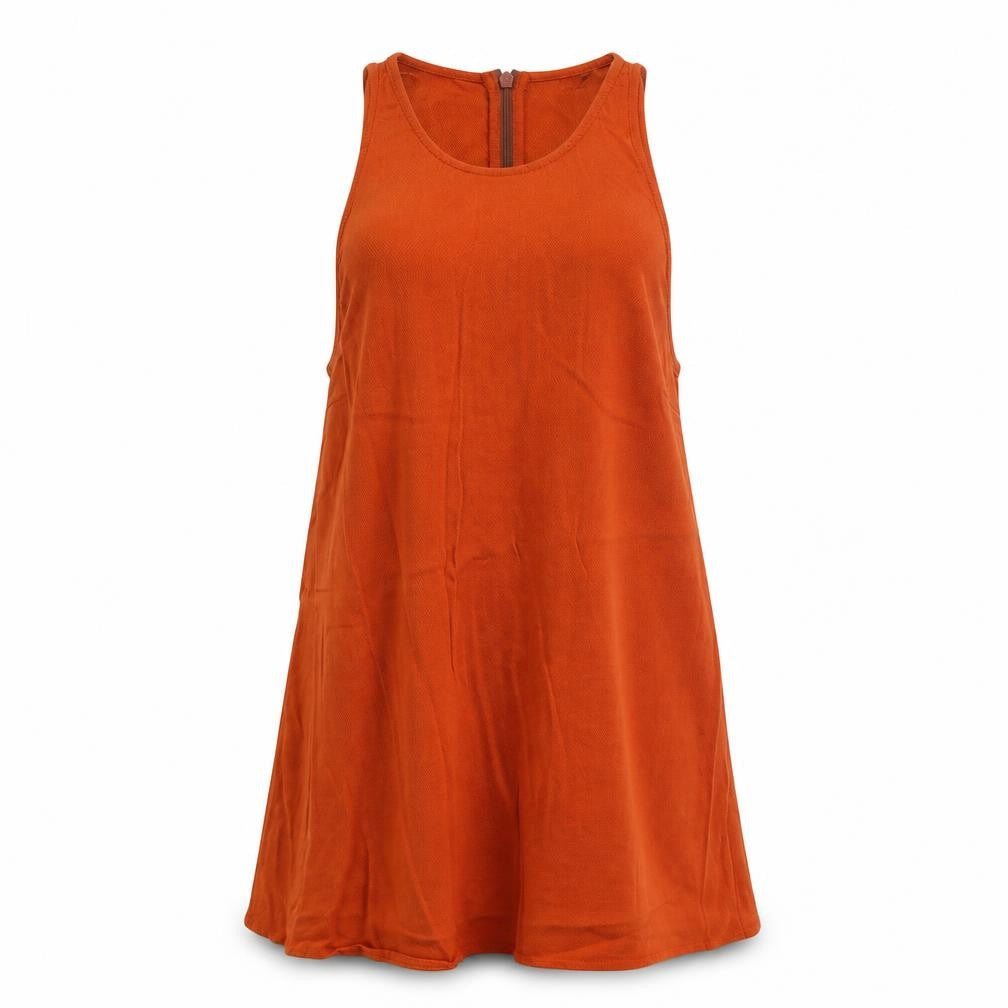 Topshop Womens Orange Viscose Basic Tank Size 10 Round Neck