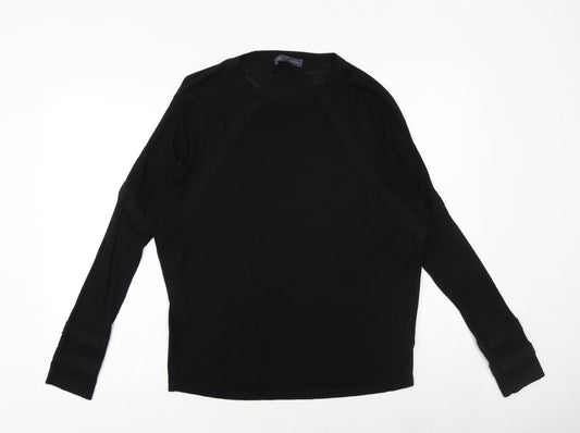 Marks and Spencer Womens Black V-Neck Viscose Pullover Jumper Size M