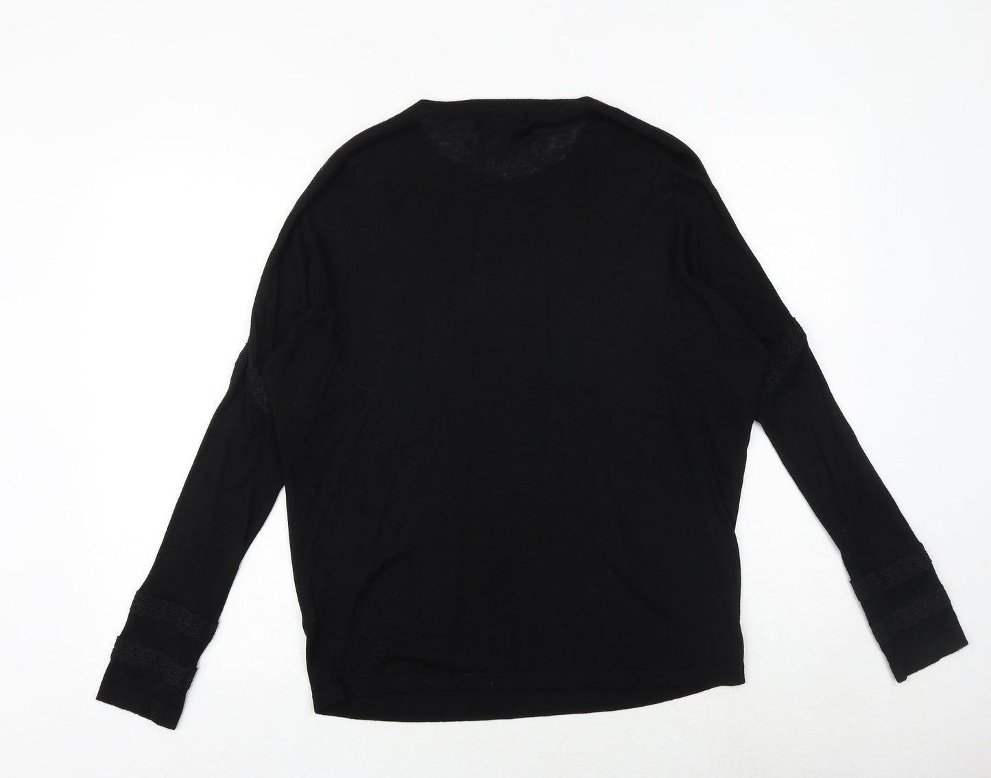 Marks and Spencer Womens Black V-Neck Viscose Pullover Jumper Size M