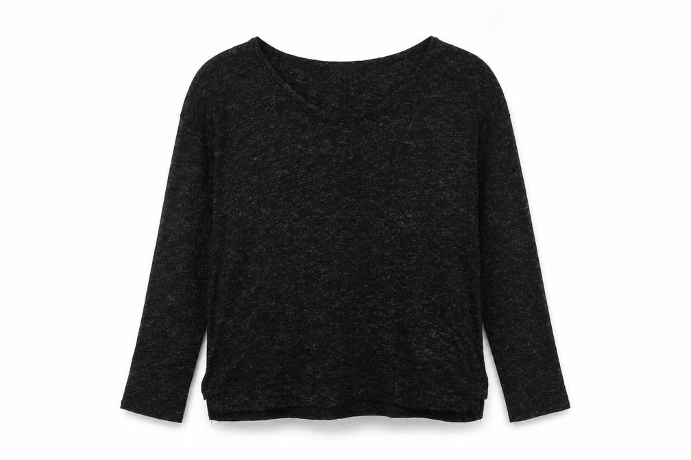 Topshop Womens Grey Geometric Viscose Basic Blouse Size 6 Round Neck