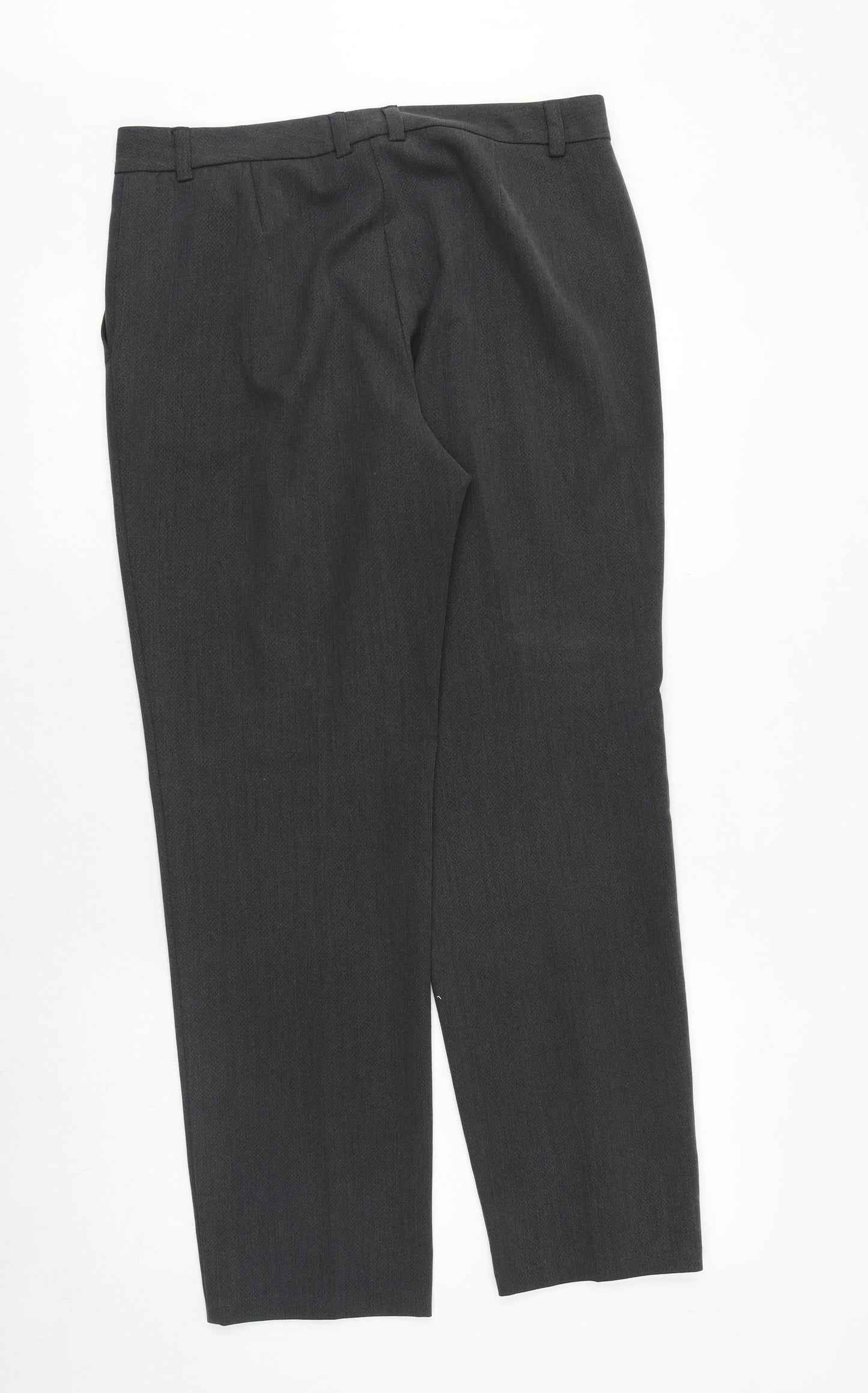 Marks and Spencer Womens Grey Polyester Trousers Size 12 Regular Zip