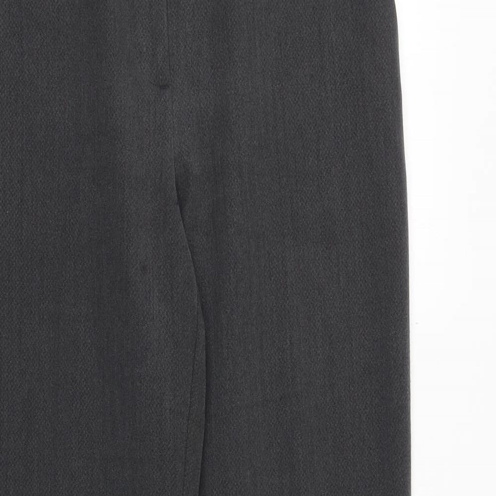 Marks and Spencer Womens Grey Polyester Trousers Size 12 Regular Zip
