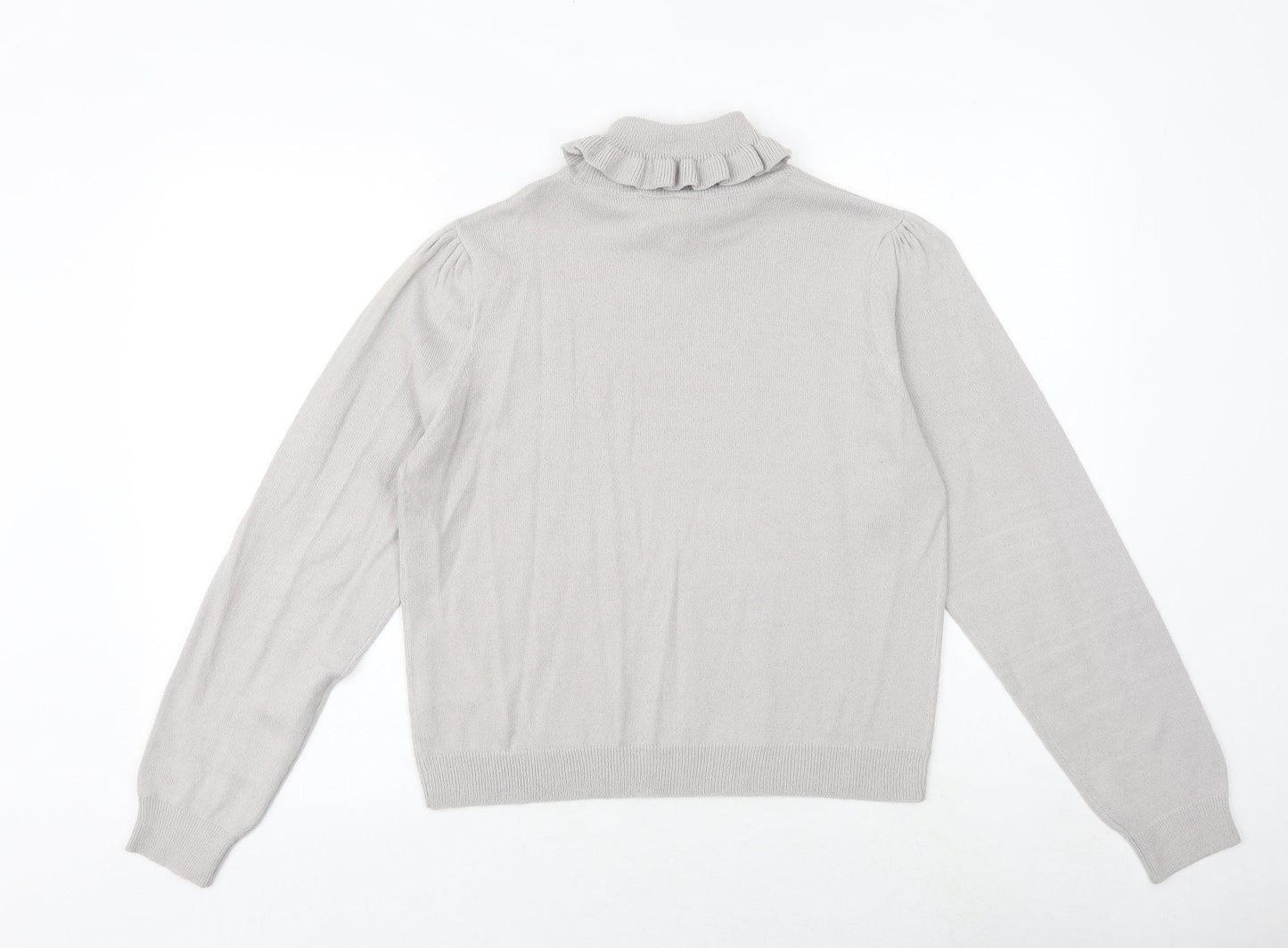 H&M Womens Grey Roll Neck Acrylic Pullover Jumper Size M