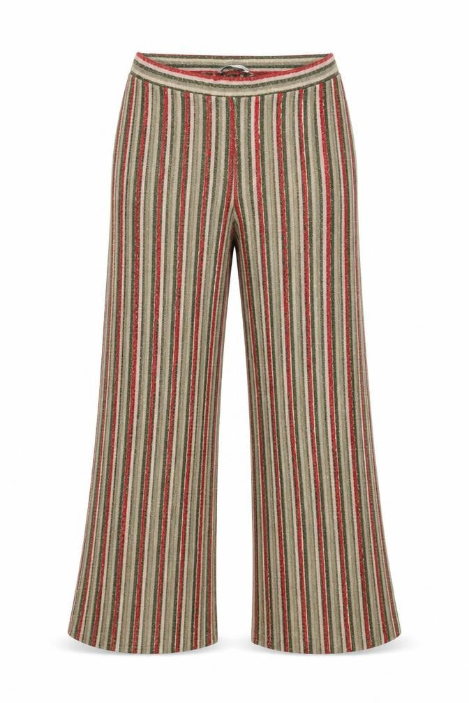 Zara Womens Multicoloured Striped Polyester Trousers Size S Regular
