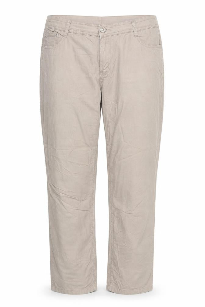Miss joanna Womens Beige Cotton Trousers Size 38 in Regular Zip