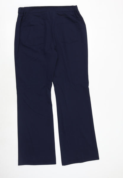 Capsule Womens Blue Polyester Trousers Size 14 Regular Zip
