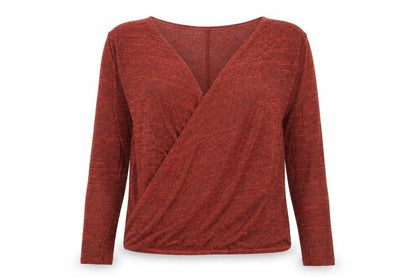 River Island Womens Orange Geometric Polyester Basic Blouse Size 10 V-Neck