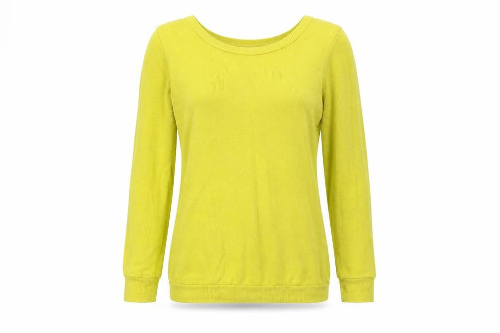 River Island Womens Yellow Round Neck Viscose Pullover Jumper Size 6