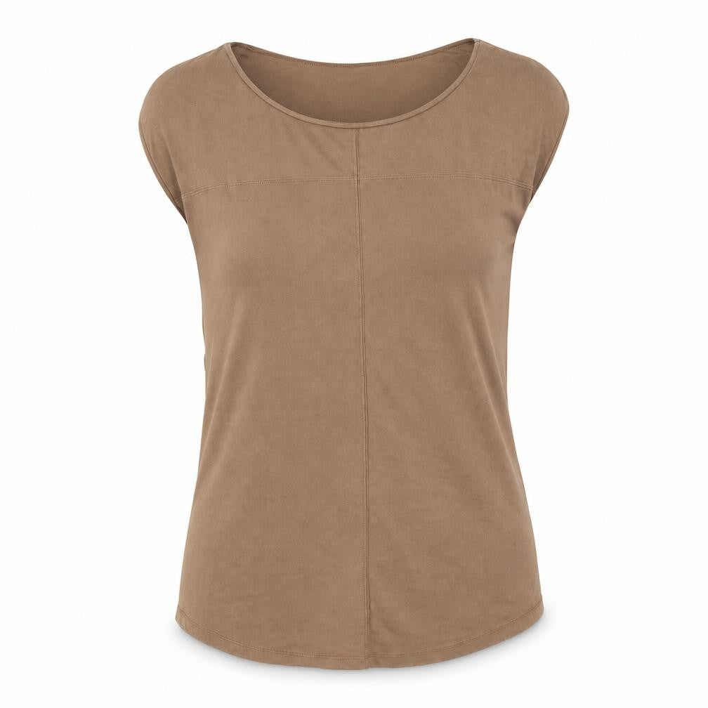 Pull&Bear Womens Brown Viscose Basic Blouse Size S Round Neck