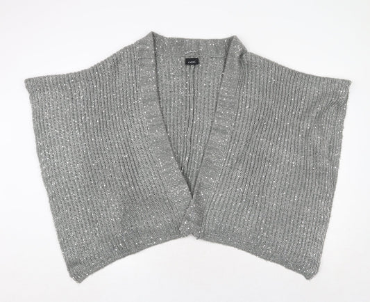 NEXT Womens Grey V-Neck Acrylic Cardigan Jumper One Size