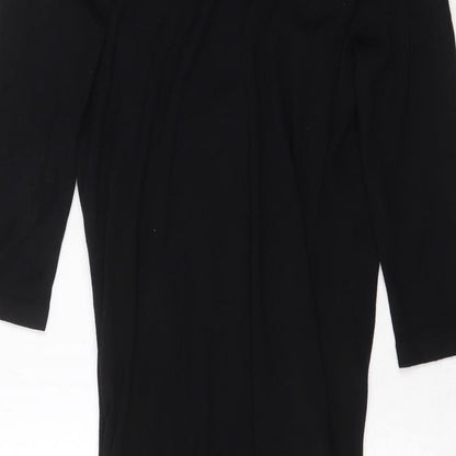 Brand and care label for Kaliko women’s black v-neck viscose jumper, size UK 14