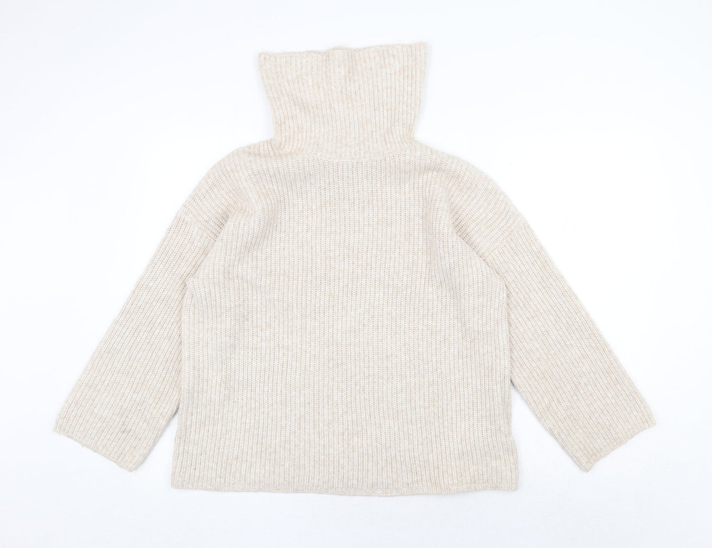 ASOS Womens Beige Roll Neck Polyester Pullover Jumper Size 8