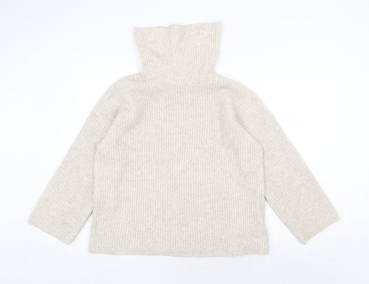 ASOS Womens Beige Roll Neck Polyester Pullover Jumper Size 8