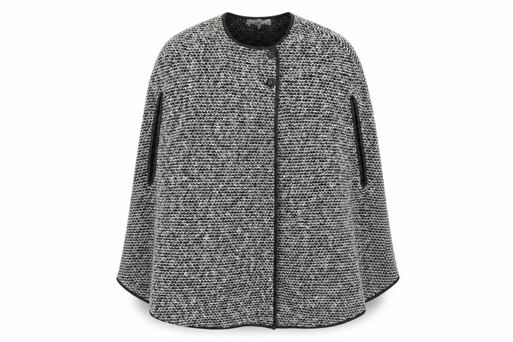 NEXT Womens Grey Geometric Jacket Poncho Size 10 Button