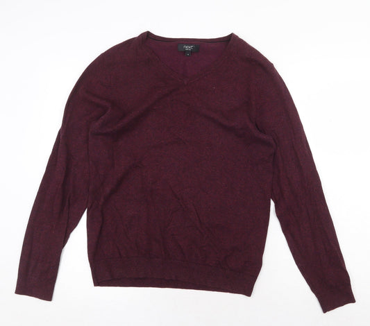 NEXT Womens Red V-Neck Cotton Pullover Jumper Size S