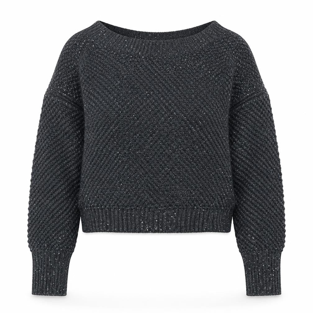 Sisley Womens Grey Boat Neck Cotton Pullover Jumper Size XS Pullover
