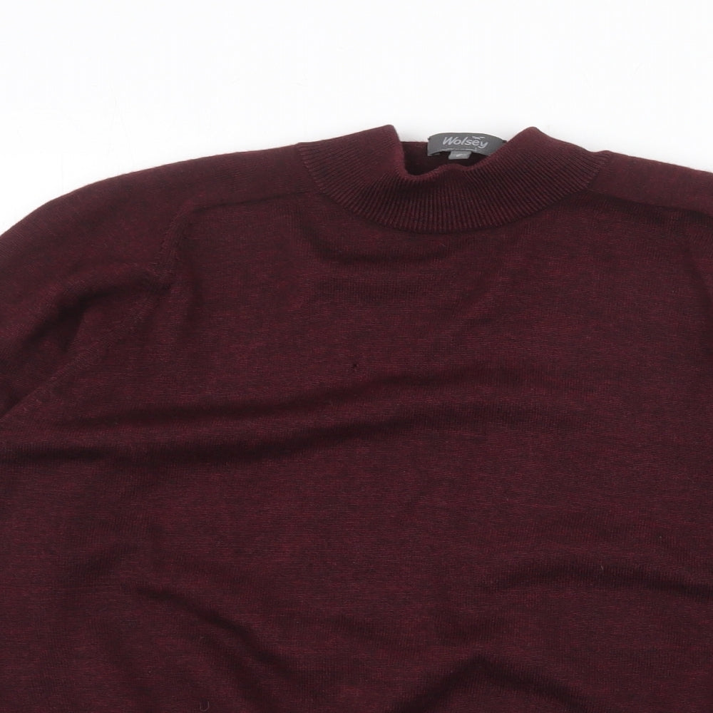 Wolsey Womens Red Round Neck Wool Pullover Jumper Size S