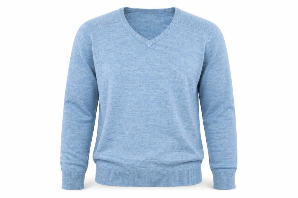 Marks & Spencer Mens Blue V-Neck Acrylic Pullover Jumper Size S Long Sleeve
