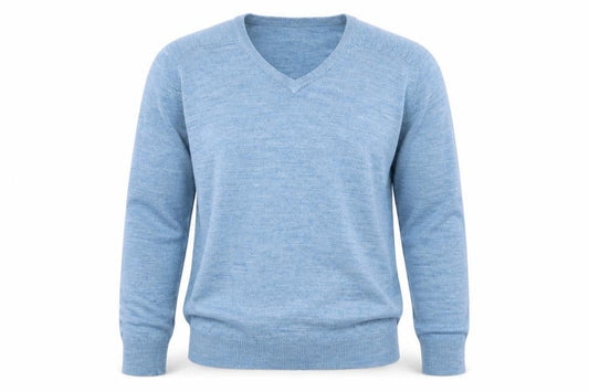 Marks & Spencer Mens Blue V-Neck Acrylic Pullover Jumper Size S Long Sleeve