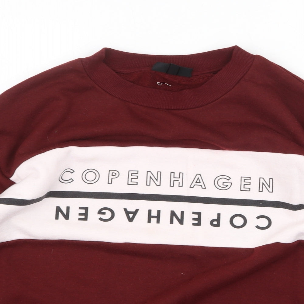 Topshop Womens Red Polyester Pullover Sweatshirt Size 6 Pullover - Copenhagen