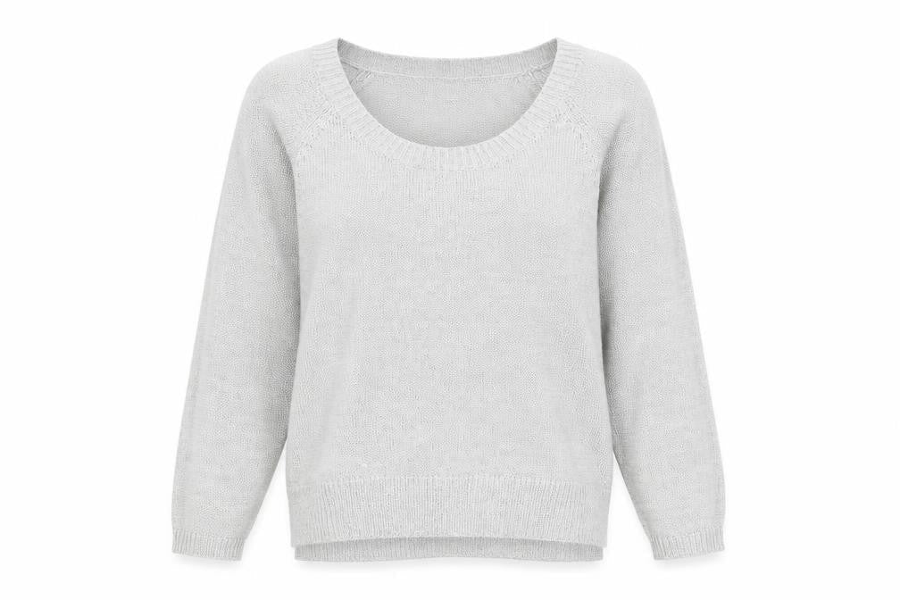 H&M Womens Silver Scoop Neck Viscose Pullover Jumper Size XS