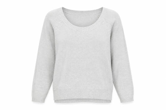 H&M Womens Silver Scoop Neck Viscose Pullover Jumper Size XS