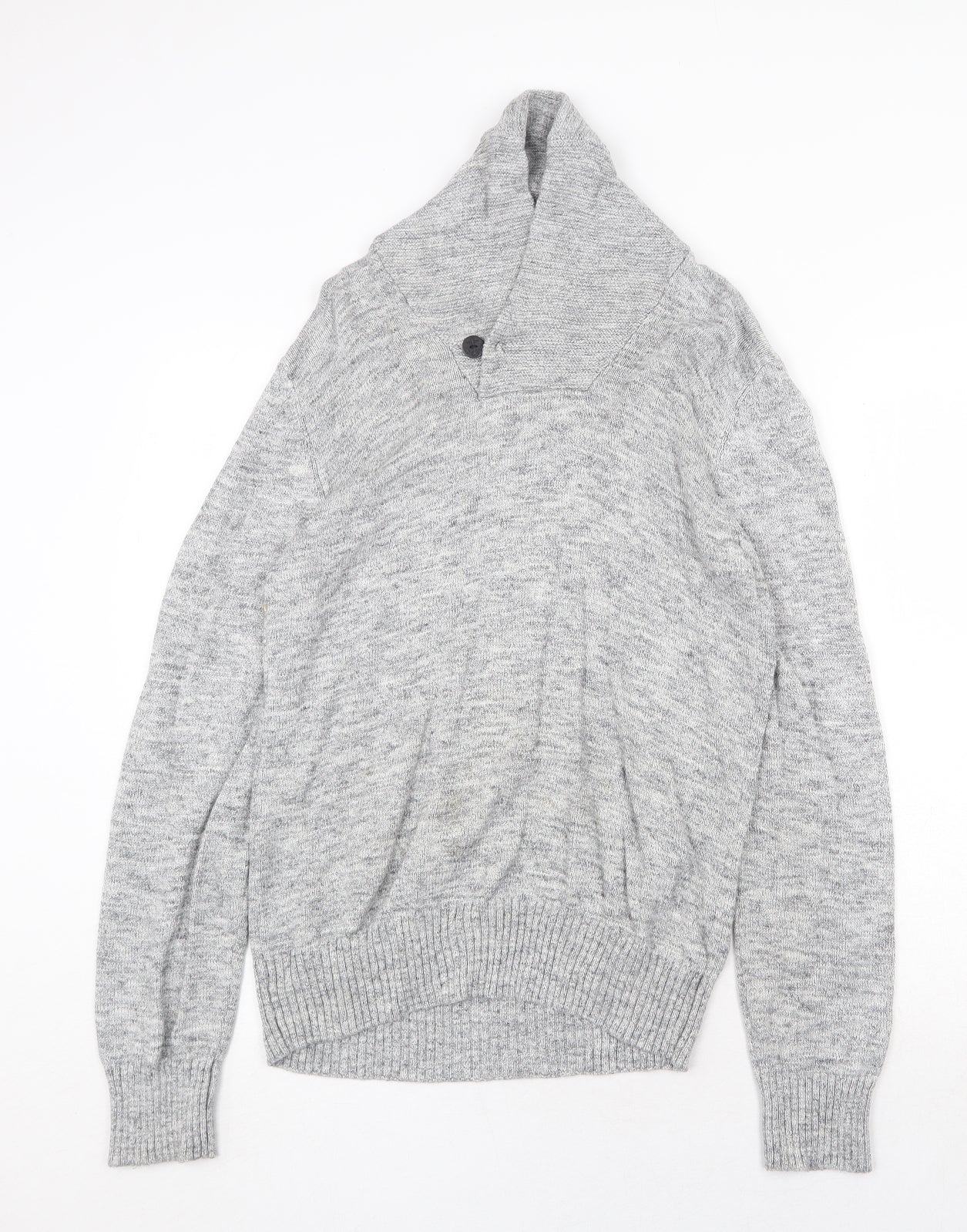 H&M Womens Grey High Neck Cotton Pullover Jumper Size S