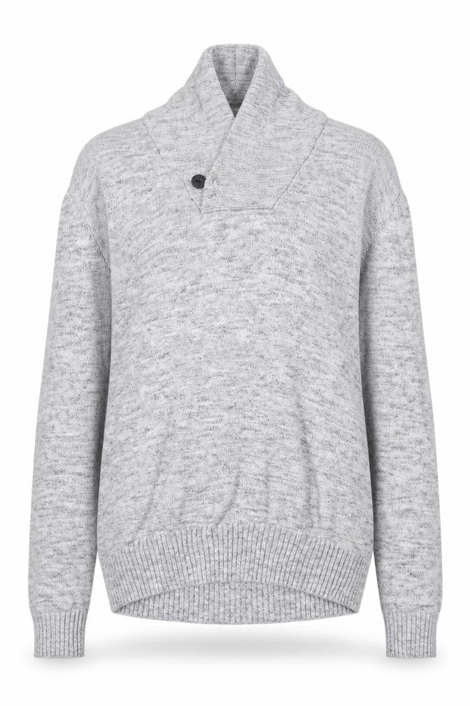 H&M Womens Grey High Neck Cotton Pullover Jumper Size S