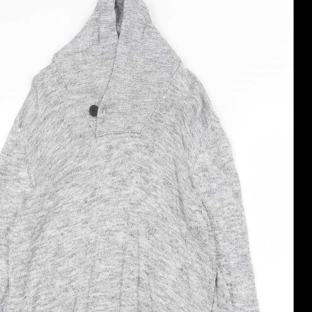 H&M Womens Grey High Neck Cotton Pullover Jumper Size S