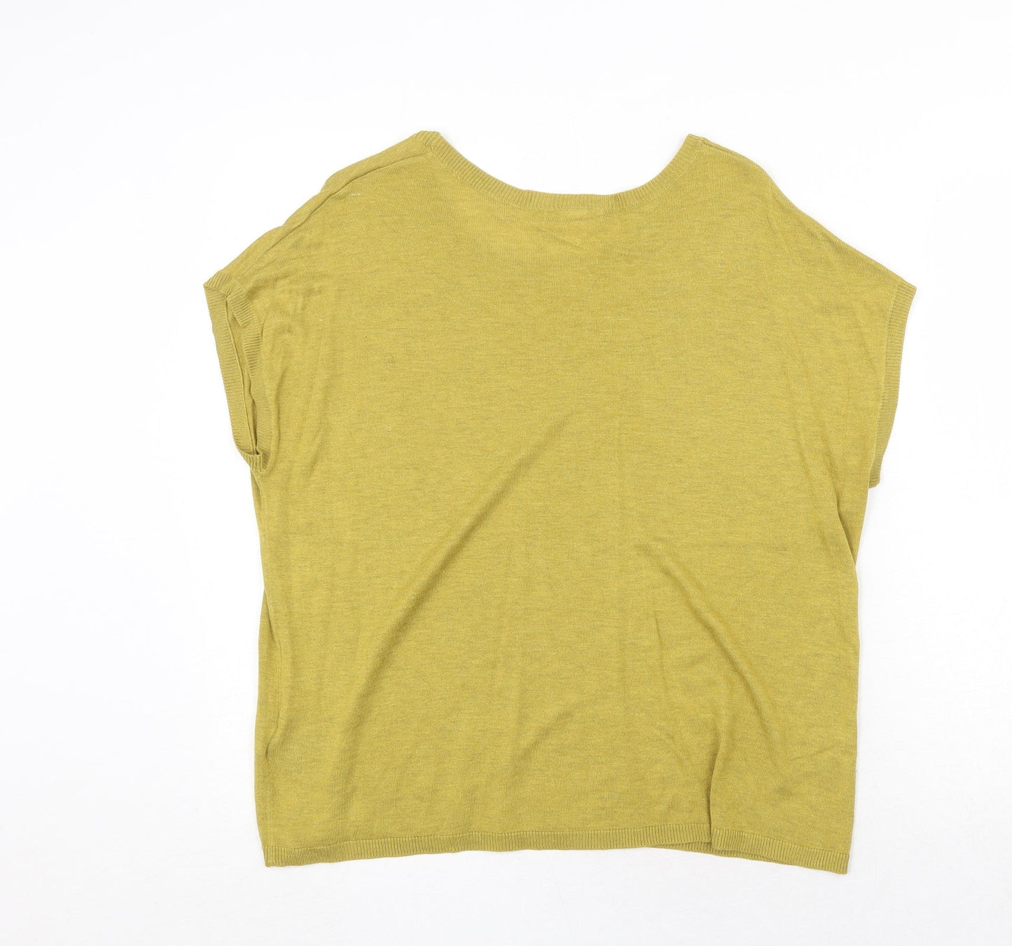 H&M Womens Yellow Round Neck Acrylic Pullover Jumper Size L