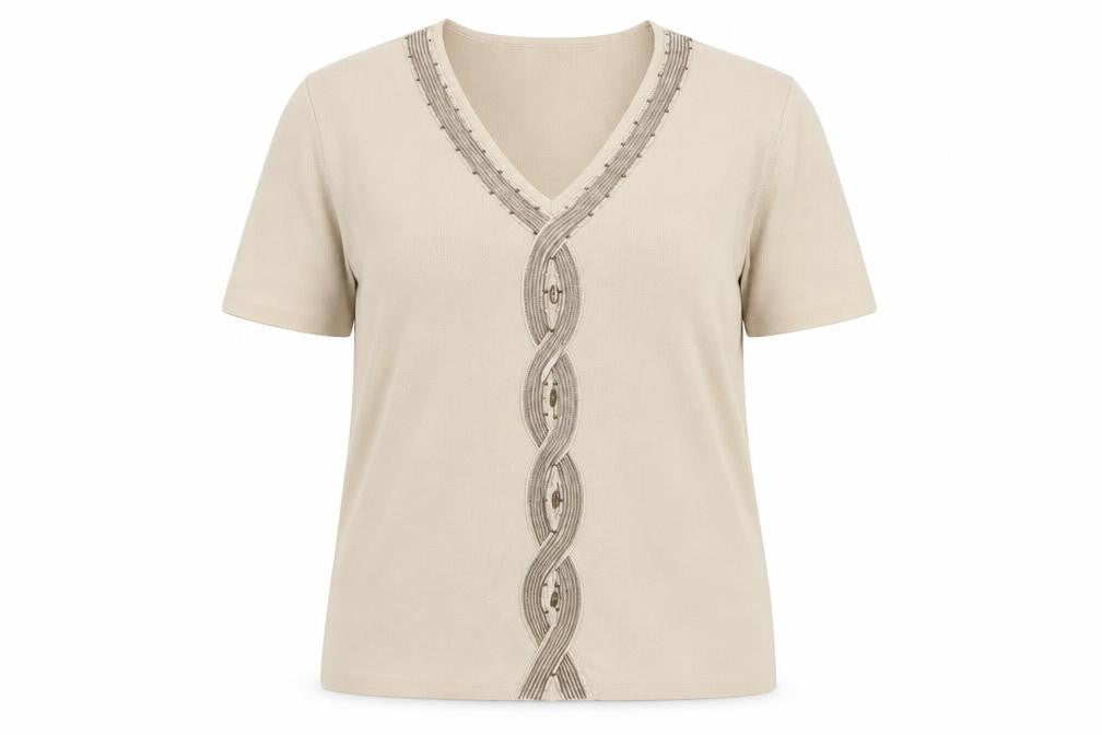 Avant Garde Womens Beige V-Neck Acrylic Pullover Jumper Size XL