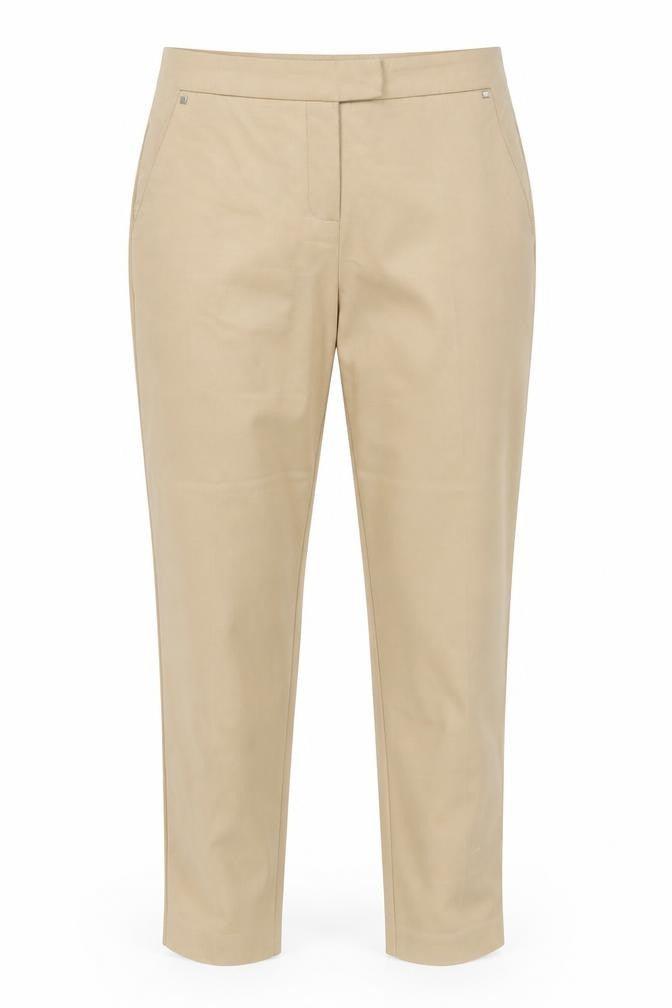 River Island Womens Beige Cotton Chino Trousers Size 8 Regular Zip