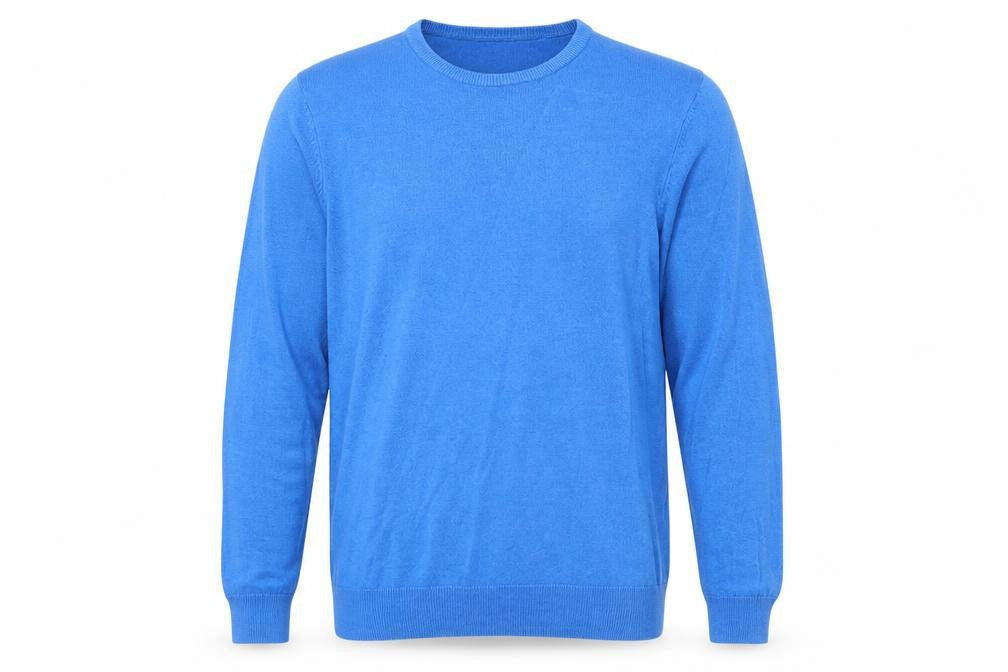 Marks & Spencer Mens Blue Round Neck Acrylic Pullover Jumper Size M Long Sleeve