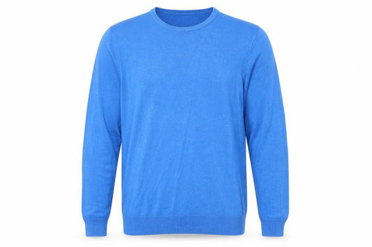 Marks & Spencer Mens Blue Round Neck Acrylic Pullover Jumper Size M Long Sleeve
