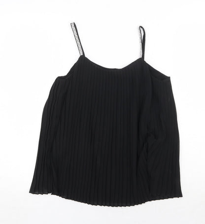 Quiz Womens Black Polyester Basic Tank Size 6 Round Neck