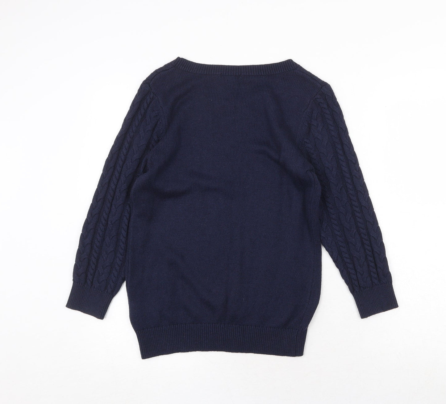 H&M Womens Blue Round Neck Polyamide Pullover Jumper Size S